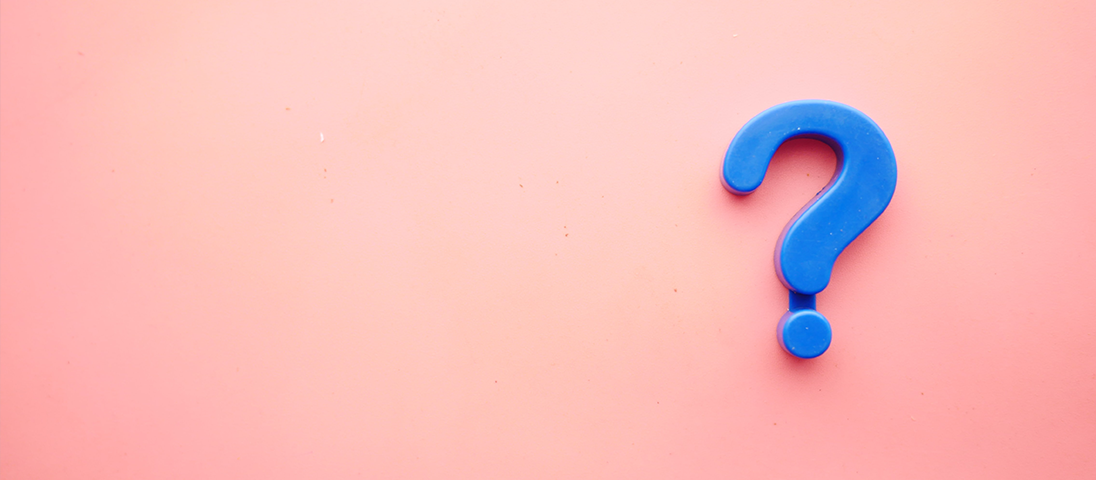 Question mark on a pink background